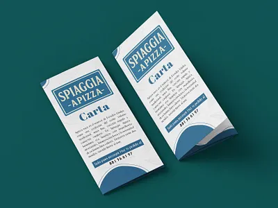 Spiaggia -A Pizza- Carta (Tri Fold Flyer or Brochure) branding brochure design flyer graphic design leaflet menu design restaurant menu trifold brochure vector