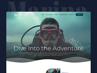 Marina – Scuba Diving Website UI Design ui web design