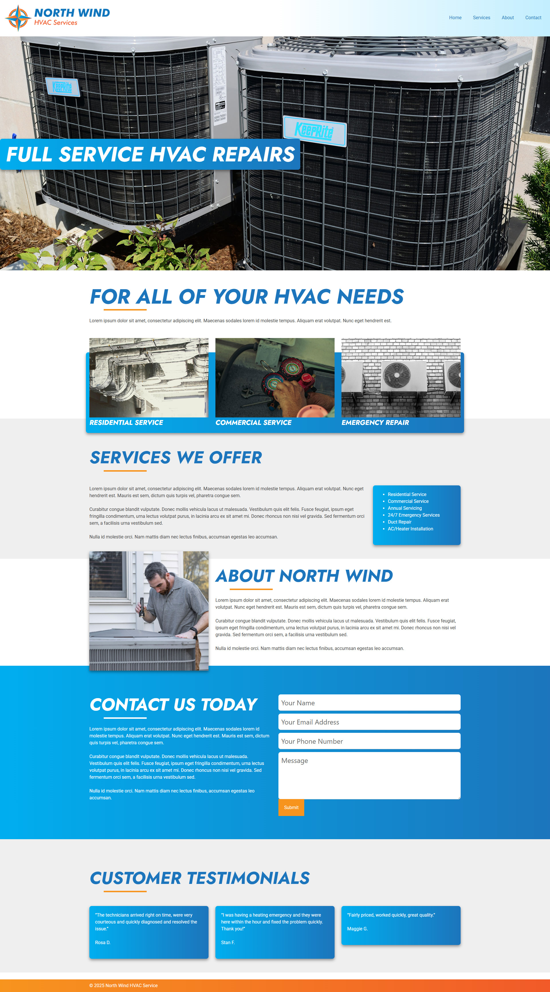 North Wind HVAC: Website Design, Branding, Graphic Design