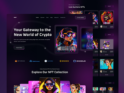 NFT Marketplace Website landing page landing page design mockup nft market nft marketplace nft marketplace landing mockup nft marketplace website