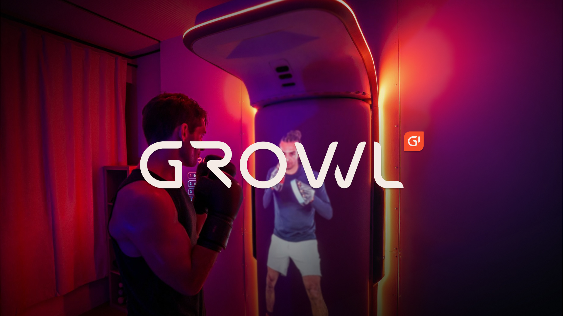 GROWL BRAND, MOTION & WEB DESIGN fitness kickstarter logo punching bag sport tech tech startup