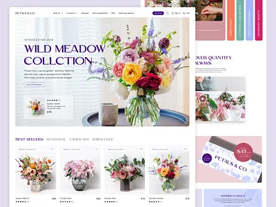 Petals & Co / Floral Company Exploration branding design ecommerce floral flowers graphic design illustration logo typography ui ux web design webdesign website
