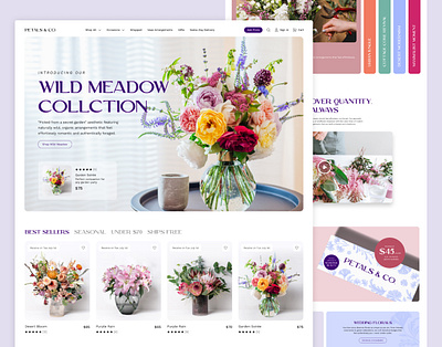 Petals & Co / Floral Company Exploration branding design ecommerce floral flowers graphic design illustration logo typography ui ux web design webdesign website