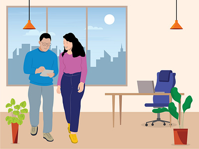 Business Meeting Illustration, Corporate Office with Coworkers adobe illustrator digital illustration flat illustration hand drawing illustration ui illustratin vector vector design vector illustration