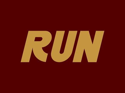 RUN branding design digital font gold graphic design icon indonesia letter logo marathon maroon run running shoe typography vector