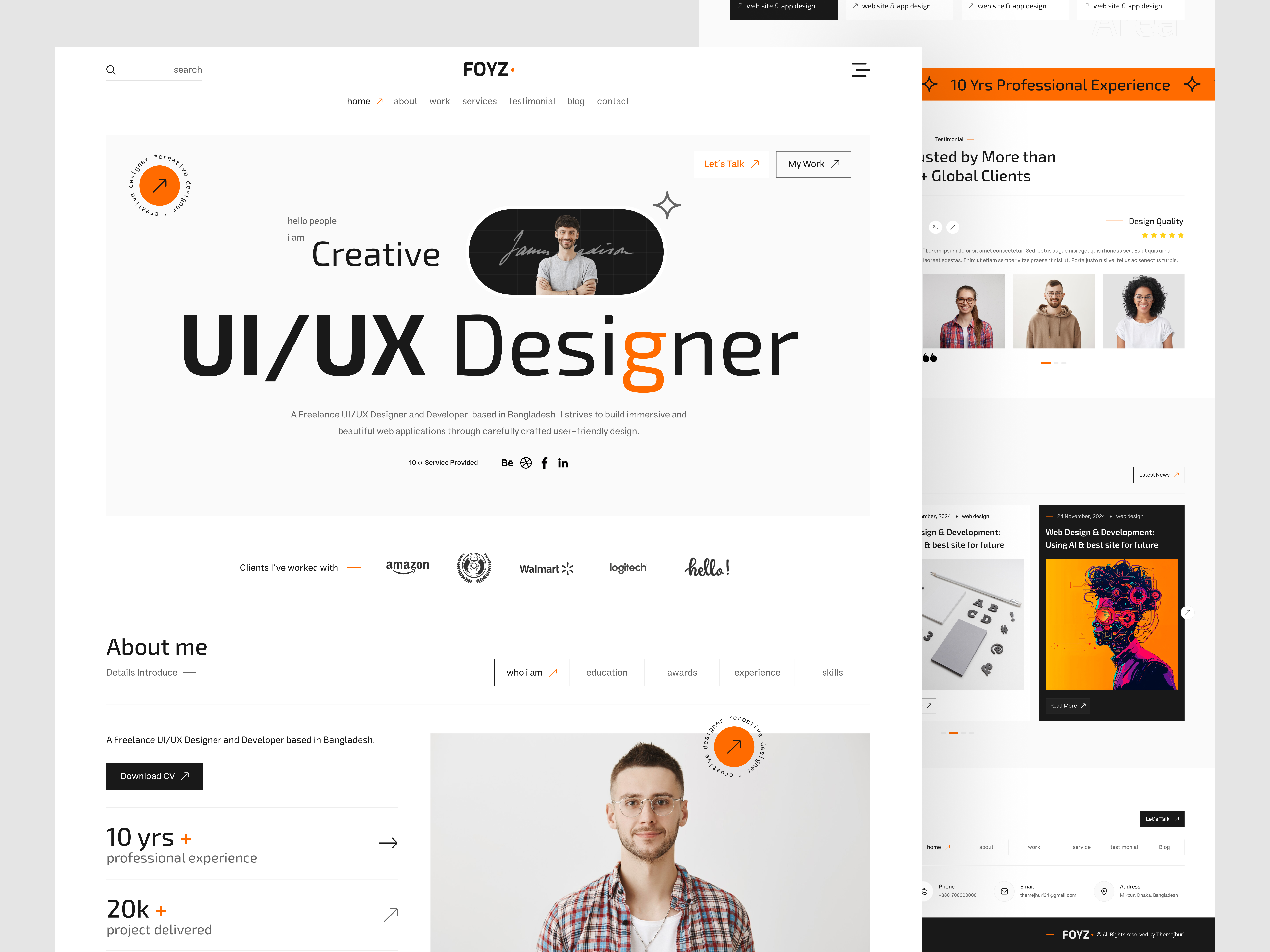 Personal Portfolio Website Design modern design personal portfolio ui uiux uiux designer web design website
