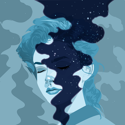 Blue Cosmic abstract blue cosmic design digital art illustration vector