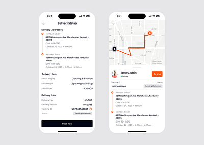 Delivery Status & Tracking app app design delivery design interface logistics mobile app tracking ui ui design uiux ux design
