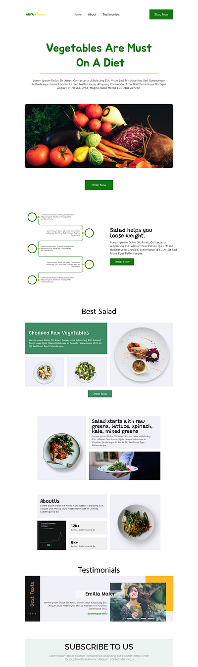 Healthy Food Website Landing Page – Fresh Vegetables UI Design design ui ux