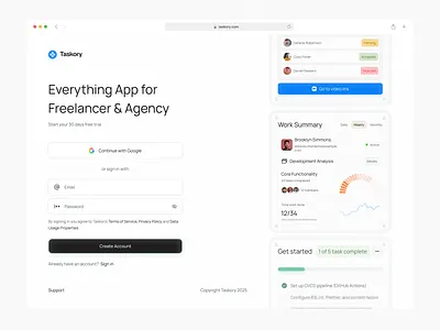 Management App Sign up Page dashboard management page sign in sign up page ui ui design