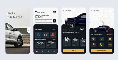 Car Rental App UI – Modern UX for Vehicle Booking Services design ui ux