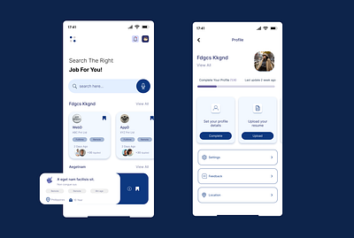 Job Search App – Smart & Clean Mobile Design for Career Seekers design ui ux