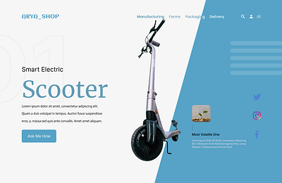 Modern E-Scooter Web UI – Minimal Layout for Online Store