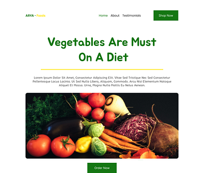 Organic Food Website UI – Healthy Vegetables Landing Page Design design ui ux