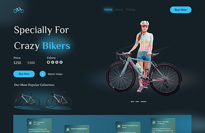 Cycling E-Commerce Website UI – Bold Dark Theme for Bikers design ui ux