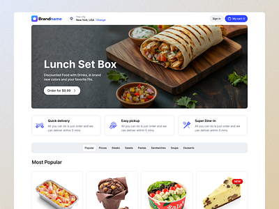 Food order website cafe cafe website design design ecommerce fastfood food food order home page pizza pizza shop restaurant ui web