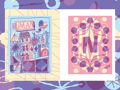 HUMAN bird folk handdrawn illustration lettering nate williams