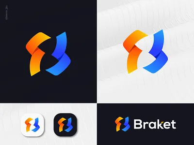 Braket Logo Design | B Logo | Startup Logo | Tech Logo | Apps app logo b logo brand identity branding creative logo gradient icon identity logo logo design logo designer logomark logos mark modern logo monogram saas logo symbol tech logo typography