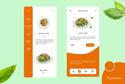 Food Ordering App UI – Clean and Fresh Restaurant Mobile Design design ui ux webdesign