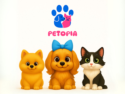 Logo Design for Petopia brand identity branding cre8xstudio graphic design identity design logo logo design modern logo pet brand petshop