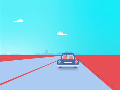 Cat journey after effects car cat design graphic design illustration motion graphics road