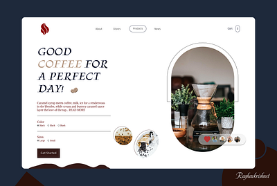 Coffee Shop Website UI – Warm Aesthetic for Cafe Branding design ui ux