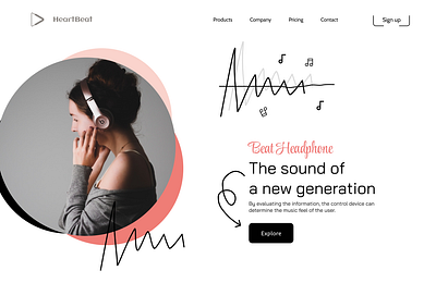Headphone Product Landing Page – Minimalist Audio Gear Design design ui ux webdesign
