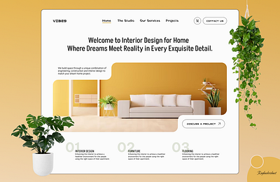 Interior Design Website UI – Elegant & Modern Home Decor Concept design ui ux webdesign