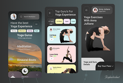 Yoga & Wellness Mobile App UI Design design ui ux