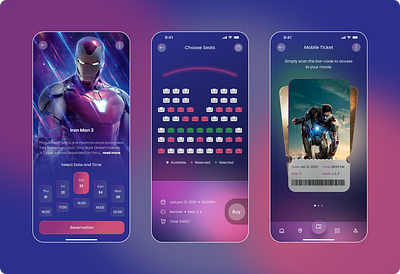 Movie Streaming Mobile App UI – Modern Entertainment App Concept design ui ux