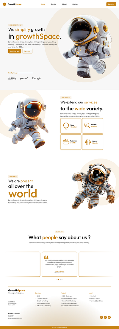SaaS Growth Website UI – Modern Landing Page with Business Focus design ui ux webdesign