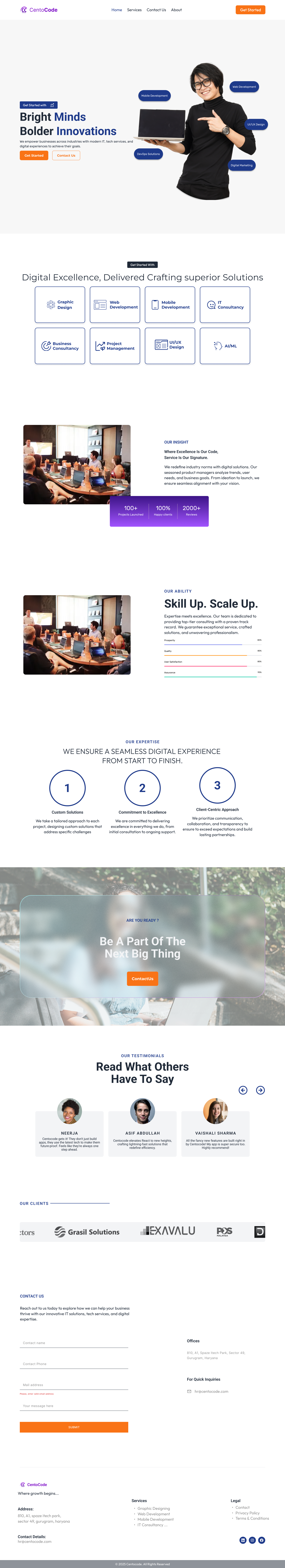 CentoCode website redesign - Tech Startup UI design ui ux webdesign