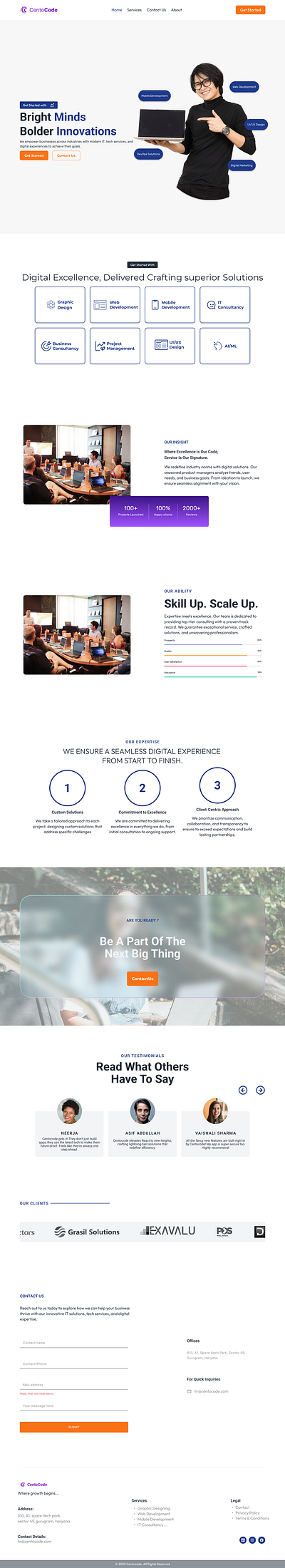 CentoCode website redesign - Tech Startup UI design ui ux webdesign