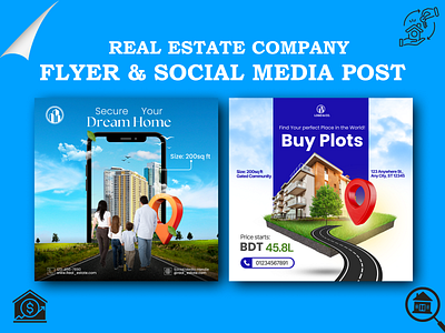 Real Estate Company's Social Media Post Concept 3d animation branding creative creative social media design digital marketing facebook graphic design illustration instagram logo promotional post real estate business real estate company promotion social media post vector