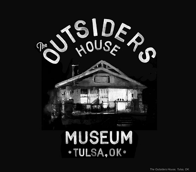 The Outsiders House Museum branding design graphic design hand done hand painted illustration logo print