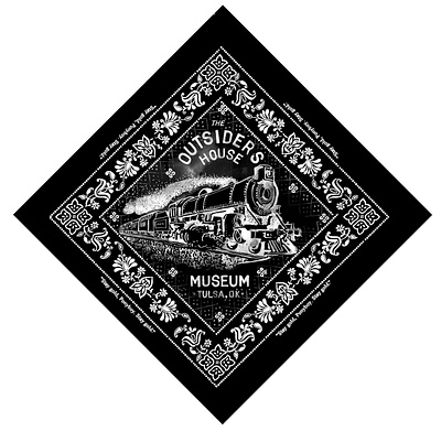 Outsiders House Museum bandana branding design graphic design hand done hand painted illustration logo outsidershousemuseum print