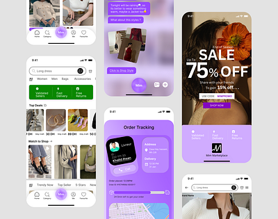Mim – Marketplace UX with Built-in AI Stylist app e commerce marketplace startup ui ux wireframe