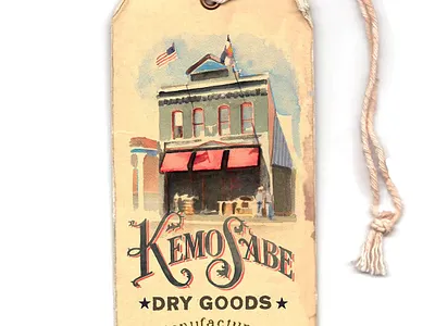 Kemo Sabe Hangtag branding design graphic design hand done hand painted illustration logo print