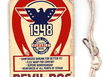 Devil Dog Hang Tag branding design graphic design hand done hand painted logo print