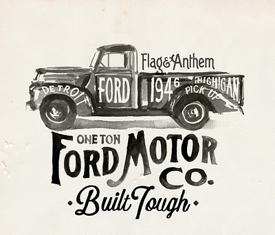 Flag & Anthem x Ford Motor Co. branding design ford motor co graphic design hand done hand painted illustration logo print