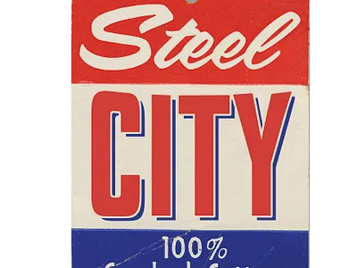 Steel City Hang Tag apparel branding graphic design hang tag illustration print
