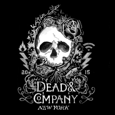 Dead & Co. Merch for Bravado International branding dead and company design graphic design hand done hand painted illustration logo print