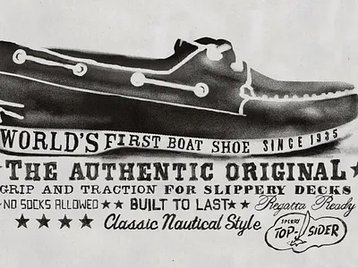 Sperry Topsider boat shoe branding design footwear graphic design hand done hand painted illustration logo print sperry topsider