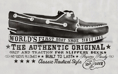 Sperry Topsider boat shoe branding design footwear graphic design hand done hand painted illustration logo print sperry topsider