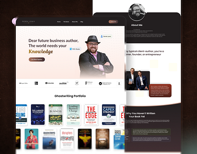 Author Website landing page Ui/UX design uiux design web design website uiux design