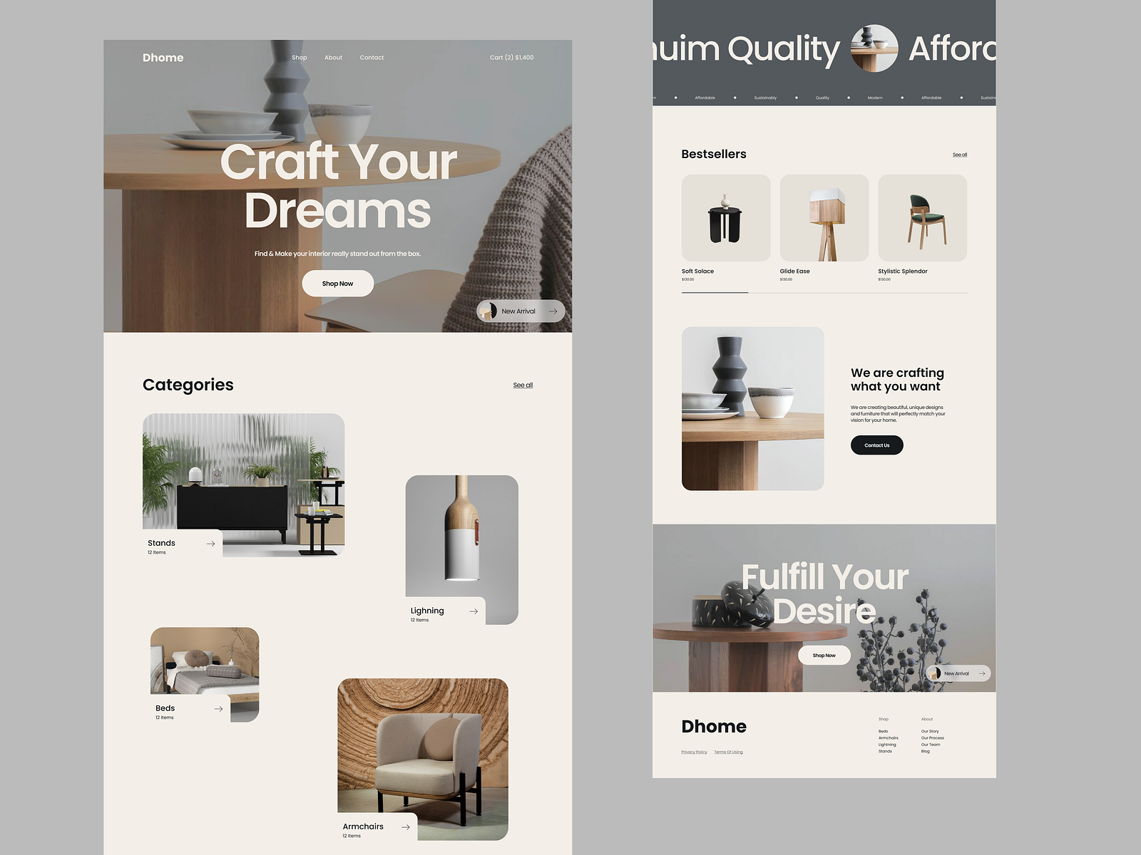 Interior e commerce website design by Alex on Dribbble