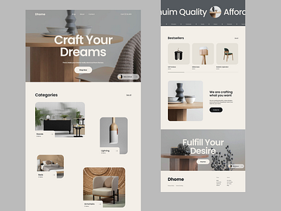 Interior e-commerce website design by Alex on Dribbble