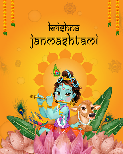 Krishn JANMASHTAMI graphic design