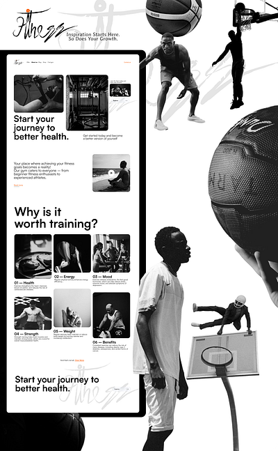 FITNESS branding design figma graphic design illustration landing page ui