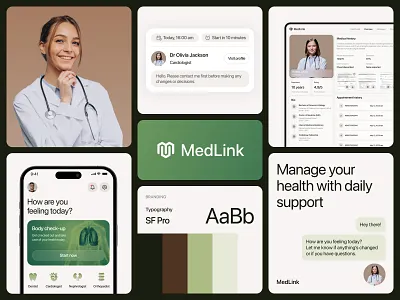 Branding for MedLink - Mobile health app app branding clean health healthcare ios medicine minimal mobile mobile app ui ux web design